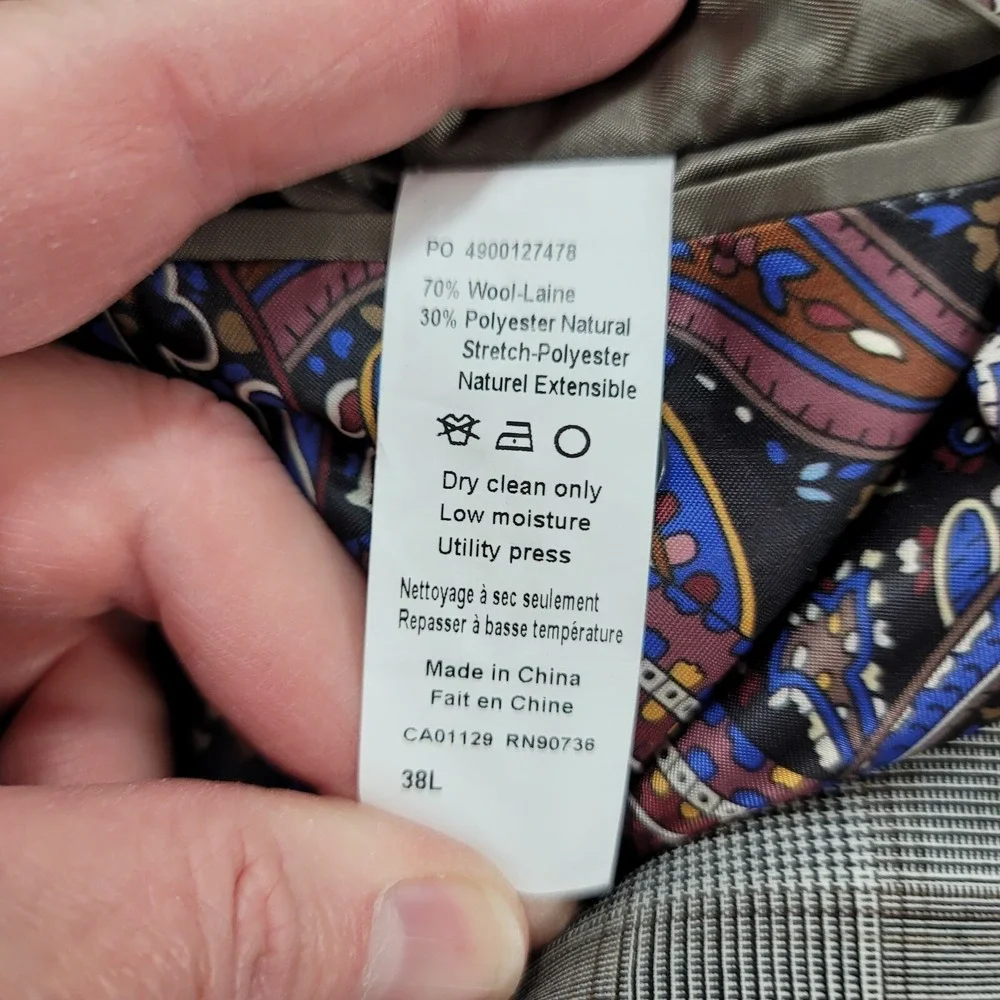 Tallia‎ Slim-Fit Wool Suit Mens 38L 2 Piece Pants 32x32 Cream Brown $600 NEW
